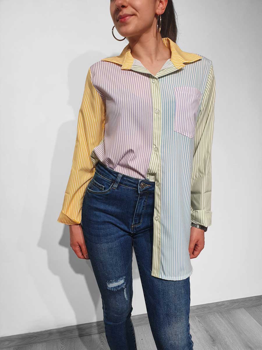 Camicia lunga a righe