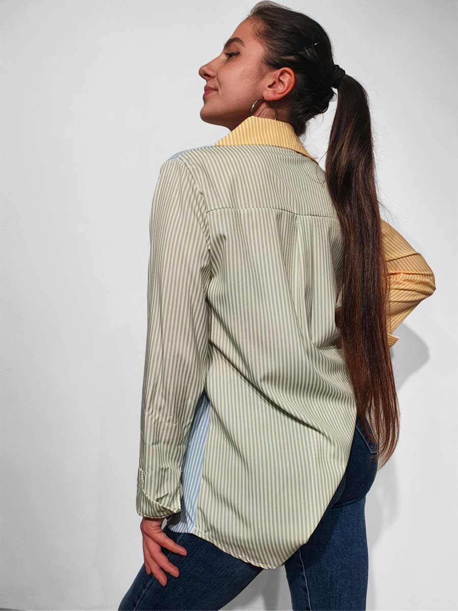 Camicia lunga a righe