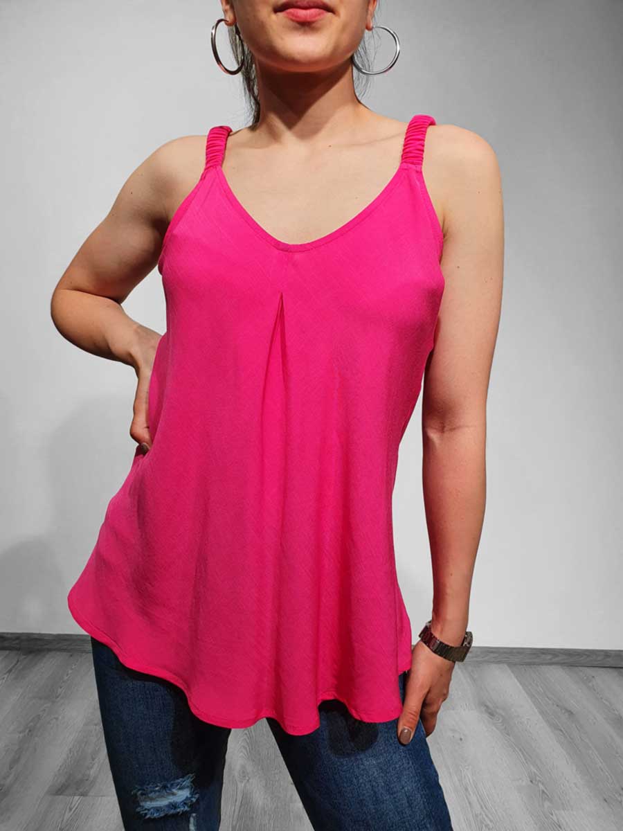 Top con bretelle arricciate
